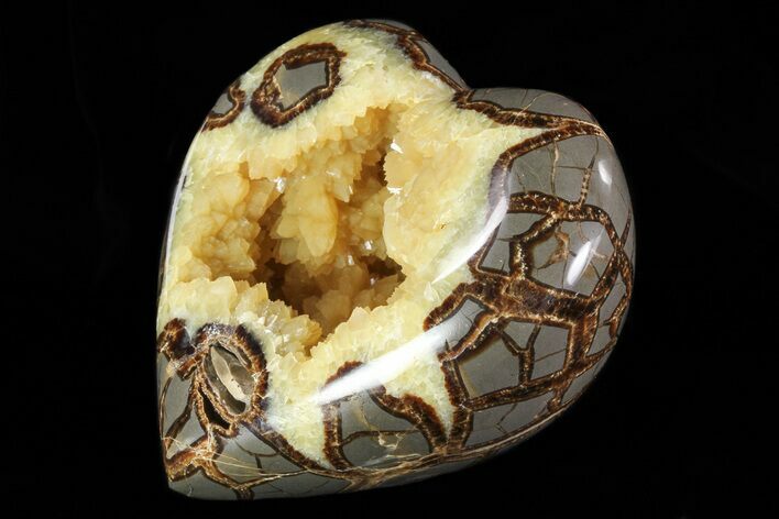 D Polished Utah Septarian Heart - Beautiful Crystals #79394